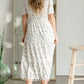 Floral Print Midi Dress with Contrasting Lace Dresses Polagram & BaeVely