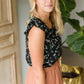 Floral Print Ruffle Sleeve Top - FINAL SALE Tops