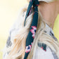 green floral skinny hair bandana