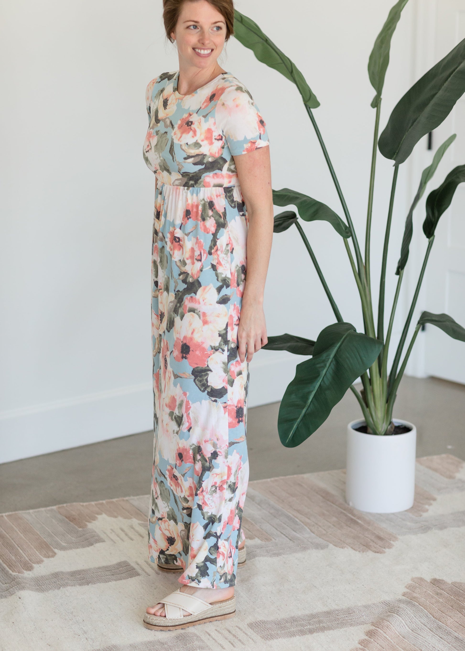 Floral Round Neck Maxi Dress Dresses Beeson River