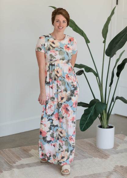 Floral Round Neck Maxi Dress Dresses Beeson River