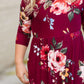 Modest Girls Burgandy and Olive Floral Toddler Maxi Dress