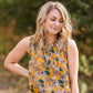 Floral Silky Gathered Tank - FINAL SALE Tops