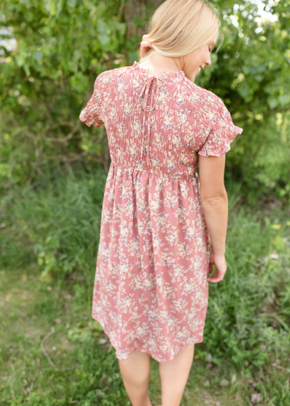 Floral Smocked Detail Midi Dress - FINAL SALE Dresses