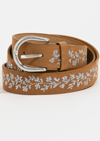 Floral Stitched Belt Accessories
