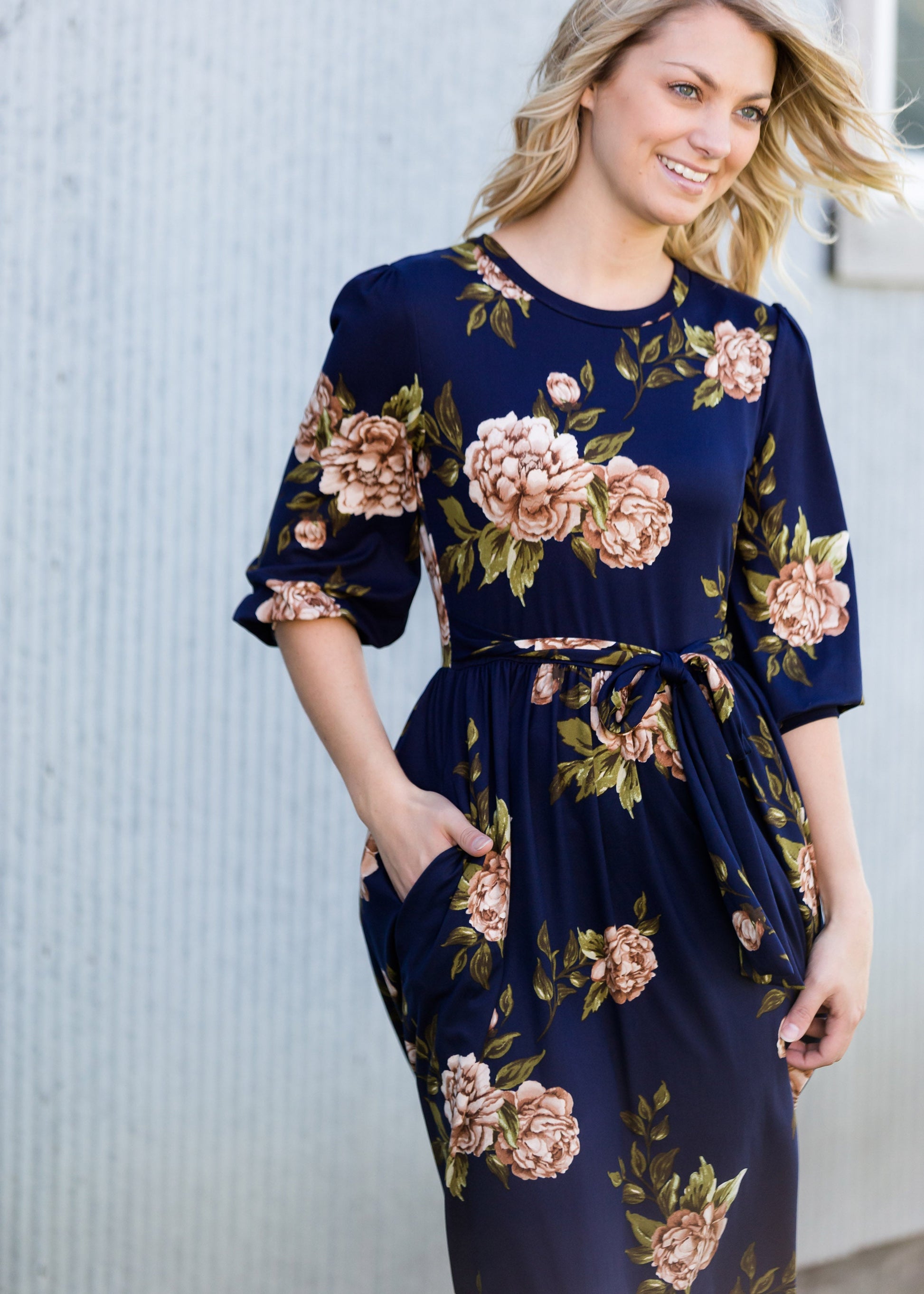 Floral Stretch Buttery Midi Dress - FINAL SALE Dresses