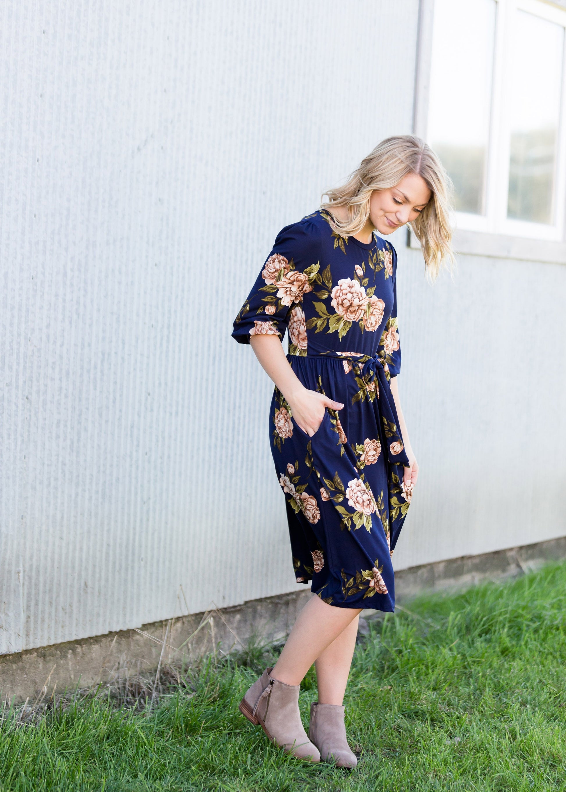 Floral Stretch Buttery Midi Dress - FINAL SALE Dresses