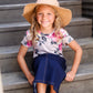 girls stretchy floral tee shirt