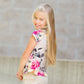 girls stretchy floral tee shirt