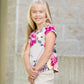 girls stretchy floral tee shirt