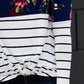 Floral Stripe Front Knot Top Tops