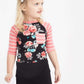 pink and black raglan style tee