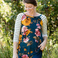Floral Striped Contrast Top - FINAL SALE Tops