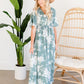 Floral Teal Button Up Maxi Dress Dresses