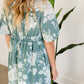 Floral Teal Button Up Maxi Dress Dresses