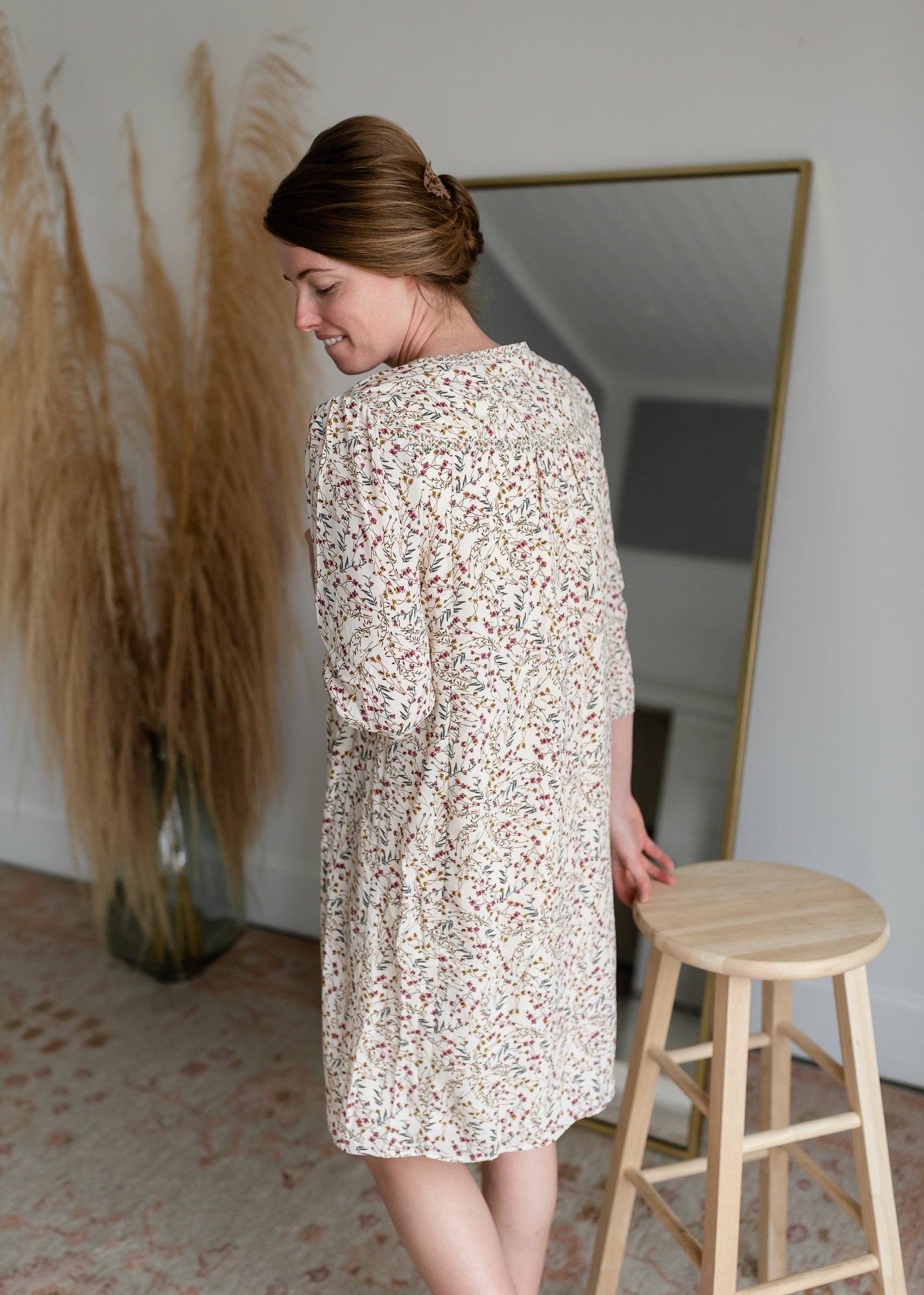 Floral V-Neck Midi Dress Dresses Hailey & Co