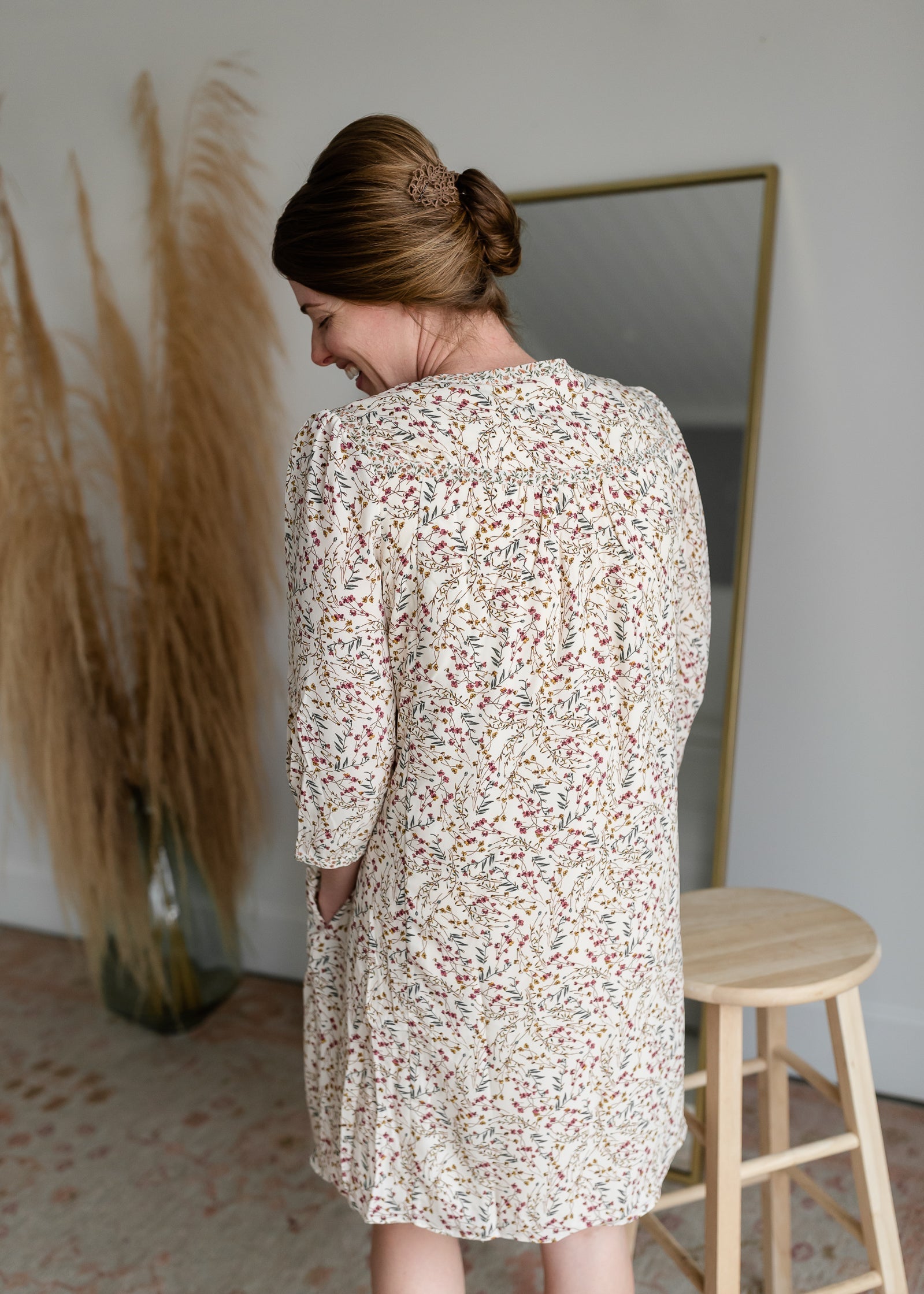 Floral V-Neck Midi Dress Dresses Hailey & Co
