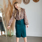 Floral V-Neck Smocked Balloon Sleeve Top Tops Entro