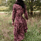 Floral V-Neck Smocked Waist Tiered Midi Dress Dresses Dress Forum
