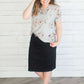 Floral V-Neck Tee Tops