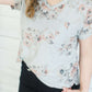 Floral V-Neck Tee Tops