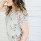 Floral V-Neck Tee Tops