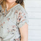 Floral V-Neck Tee Tops