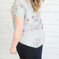 Floral V-Neck Tee Tops