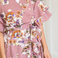 Floral Waist Tie Ruffle Sleeve Midi Dress - FINAL SALE Dresses