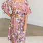 Floral Waist Tie Ruffle Sleeve Midi Dress - FINAL SALE Dresses