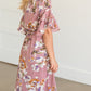 Floral Waist Tie Ruffle Sleeve Midi Dress - FINAL SALE Dresses