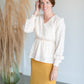 Flower Lace Ruffle Long Puff Sleeve Top Tops Tea N Rose