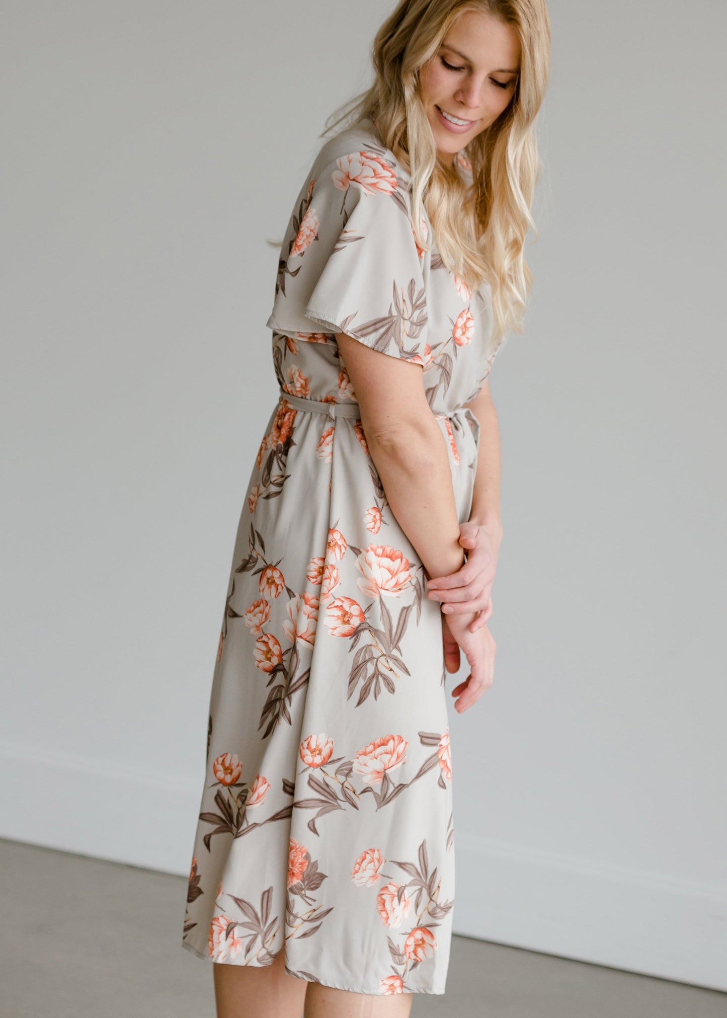 Flower Print Woven Midi Dress - FINAL SALE Dresses