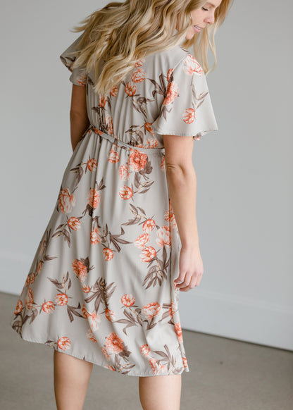Flower Print Woven Midi Dress - FINAL SALE Dresses