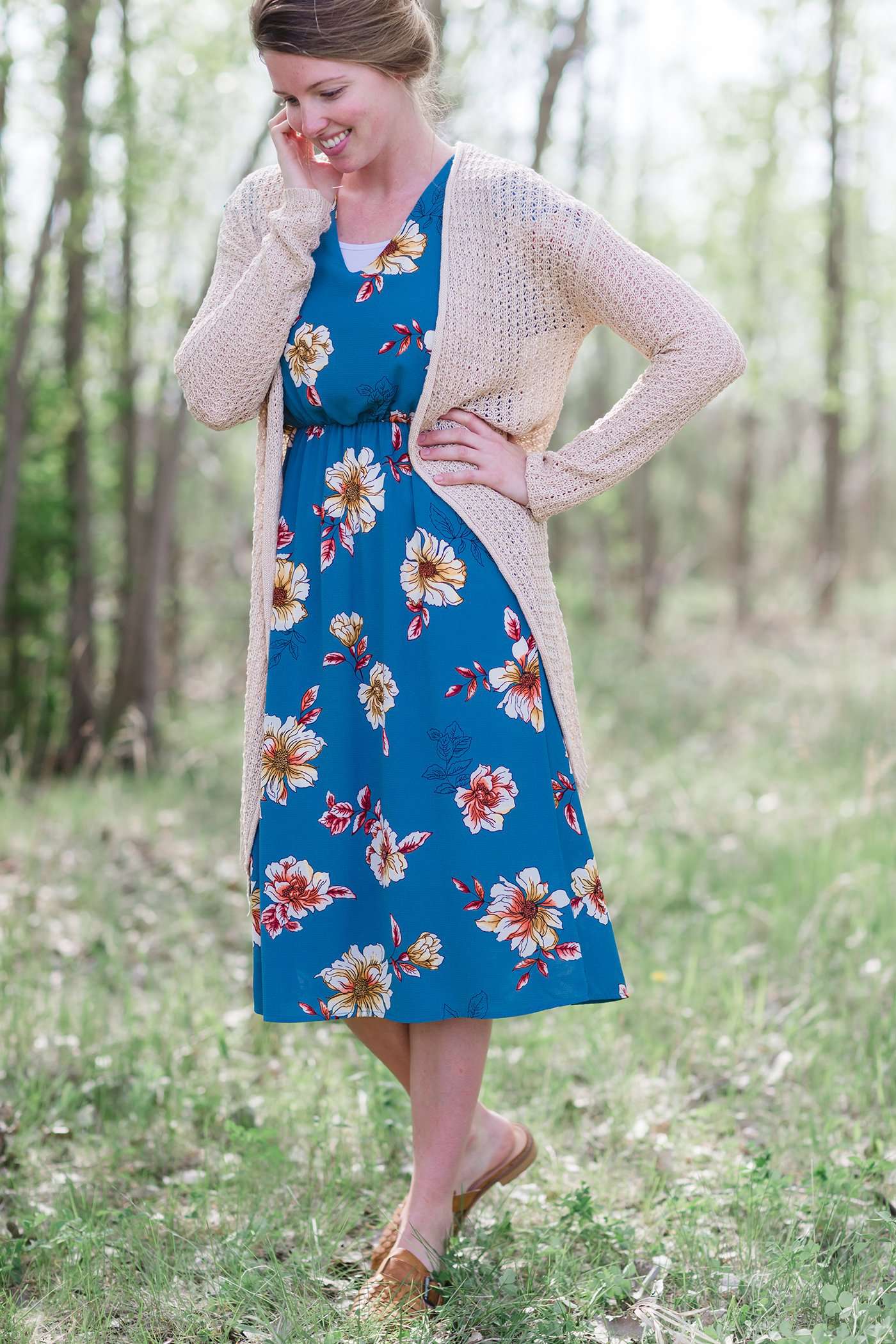 Flutter & Floral Midi Dress Dresses
