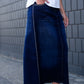 Long a-line womens skirt with fly stitching detail