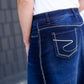 Long a-line womens skirt with fly stitching detail