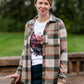 Forest Green Button Front Plaid Flannel Tops Thread & Supply