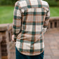 Forest Green Button Front Plaid Flannel Tops Thread & Supply