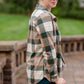 Forest Green Button Front Plaid Flannel Tops Thread & Supply