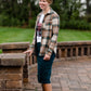 Forest Green Button Front Plaid Flannel Tops Thread & Supply