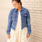Frayed Denim Jean Jacket Tops