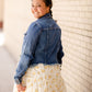 Frayed Denim Jean Jacket Tops