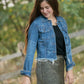 Frayed Denim Jean Jacket Tops