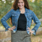 Frayed Denim Jean Jacket Tops