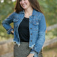 Frayed Denim Jean Jacket Tops