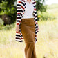 multi color striped long duster cardigan