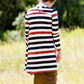 multi color striped long duster cardigan