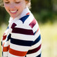 multi color striped long duster cardigan