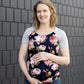 floral raglan modest maternity short sleeve top